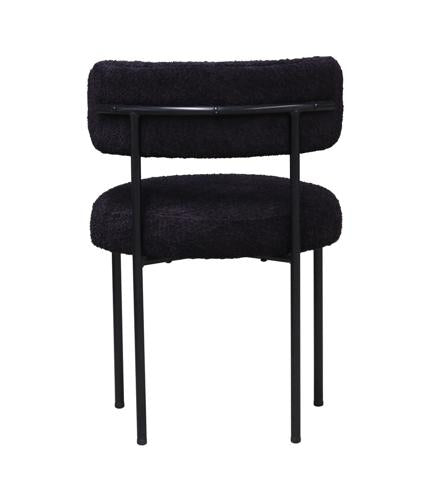 Oscar Black Boucle Dining Chair 45cm Black Boucle Polyester