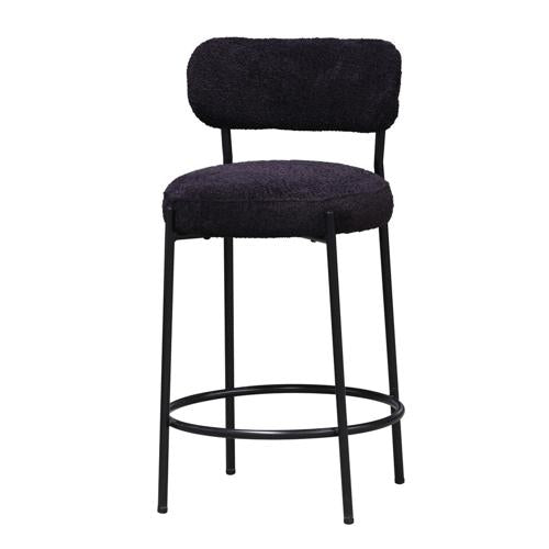 Oscar Black Boucle Barstool 65cm Black