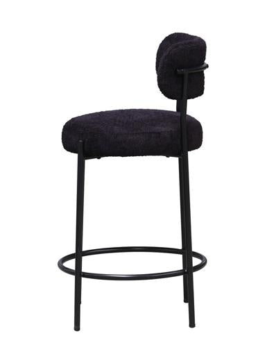 Oscar Black Boucle Barstool 65cm Black
