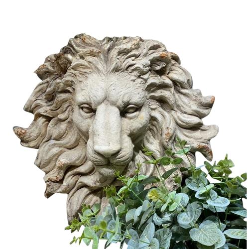 Vintage Hanging Lion Head Antique Marble