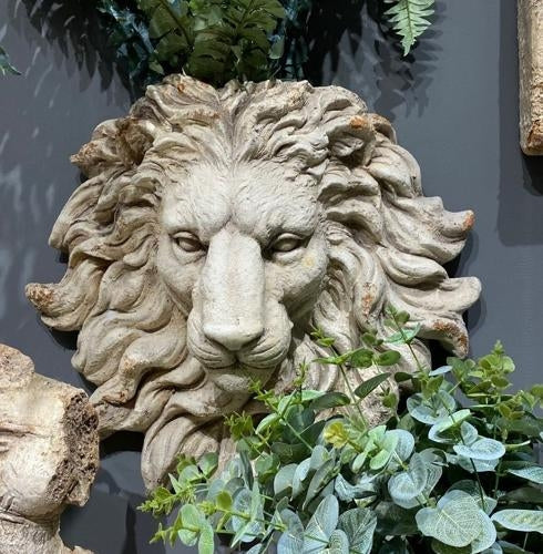 Vintage Hanging Lion Head Antique Marble