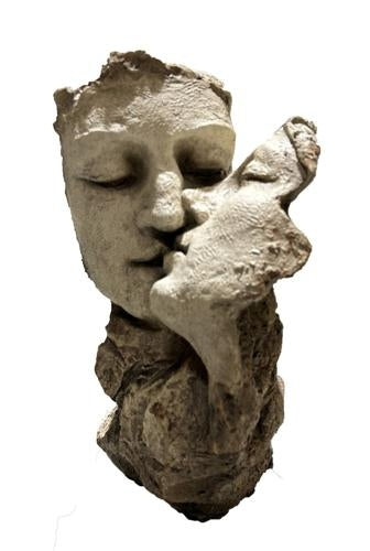 Vintage Kissing Heads Antique Marble