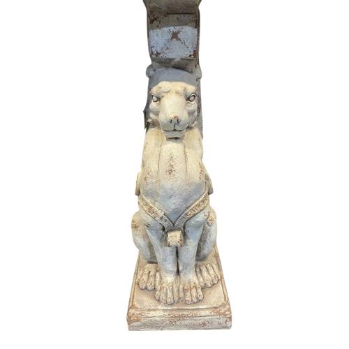 Vintage Lion Plinth Antique Marble