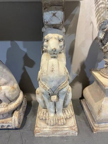 Vintage Lion Plinth Antique Marble
