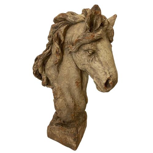 Horse Head Indoor/Outdoor Antique Marble Composite