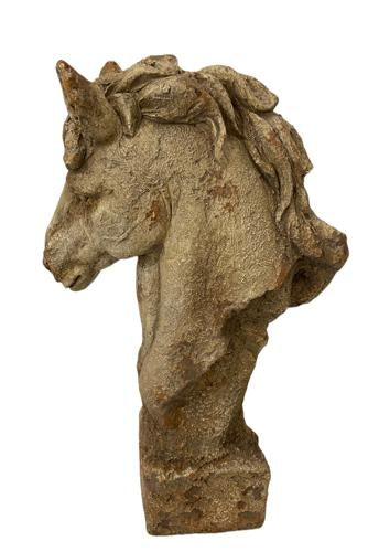 Horse Head Indoor/Outdoor Antique Marble Composite