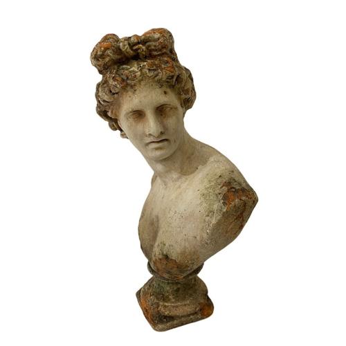 Lady Bust Indoor/Outdoor Antique Marble Composite
