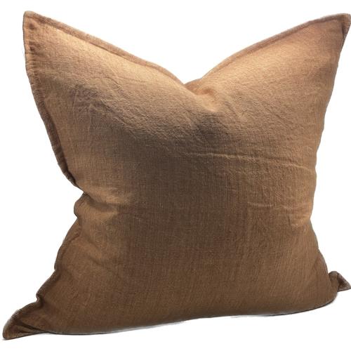 Linen Cushion Cover Chestnut 550x550mm