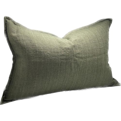 Linen Cushion Cover Dusty Olive 400x600mm