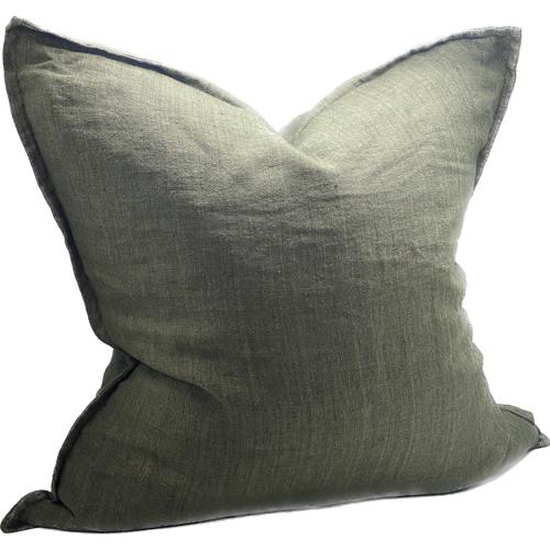 Linen Cushion Cover Dusty Olive 550x550mm