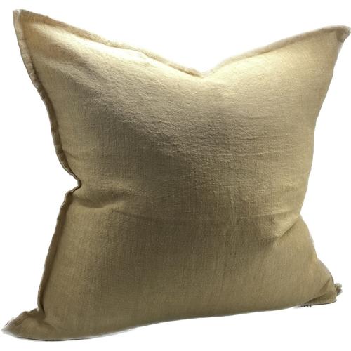 Linen Cushion Cover Custard 550x550mm