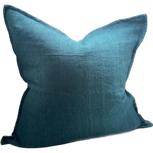Linen Cushion Cover Emerald 550x550mm