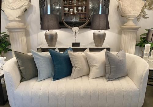 Linen Cushion Cover Emerald 550x550mm
