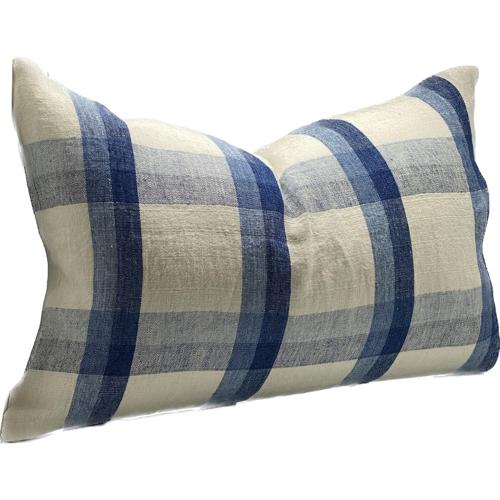 Linen Cushion Cover Ivory / Denim / Blue 400x600mm