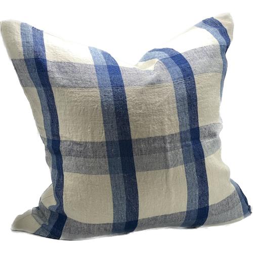 Linen Cushion Cover Ivory / Denim / Blue 550x550mm
