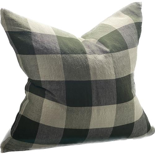 Linen Cushion Cover Olive 550x550mm