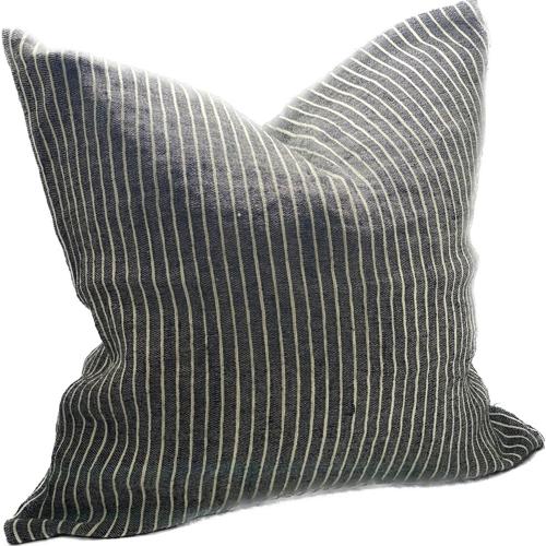 Linen Cushion Cover Black 550x550mm