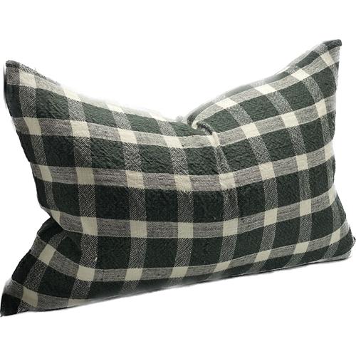 Linen Cushion Cover Dark Green 400x600mm