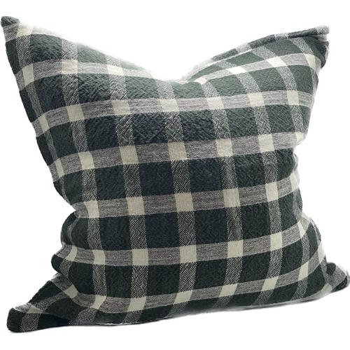 Linen Cushion Cover Dark Green 550x550mm