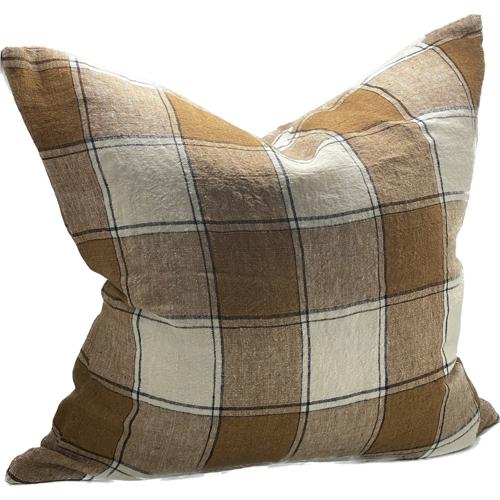 Linen Cushion Cover Tobacco 550x550mm