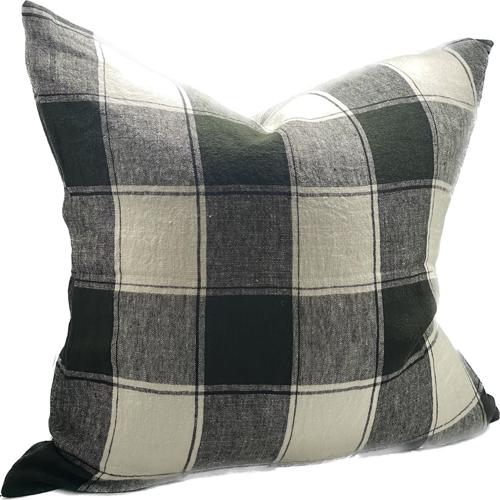 Linen Cushion Cover Black 550x550mm SC9066