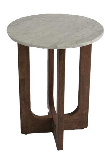 Marble Top Side Table Walnut / Marble