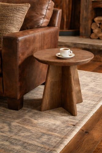 Side Table Walnut 500x500x450mm