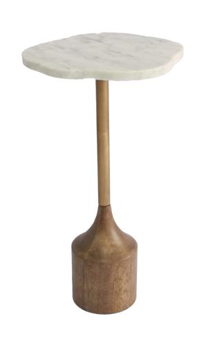 Marble Top Side Table Walnut
