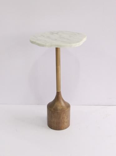 Marble Top Side Table Walnut
