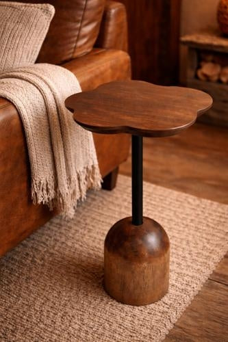 Clover Side Table Walnut 300x300x520mm