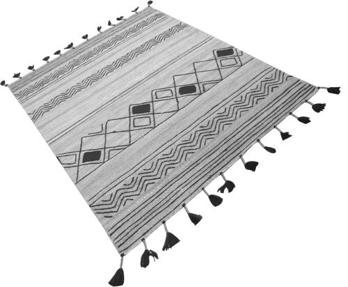 Johan Hand Woven Rug Jute Wool Natural / Black 2400x1600mm