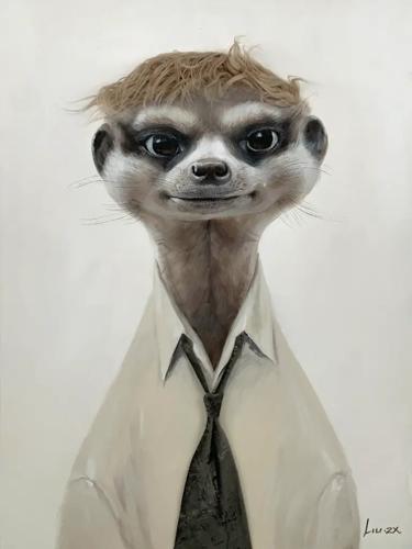 Bad Hair Day Meerkat Canvas 750x1000mm