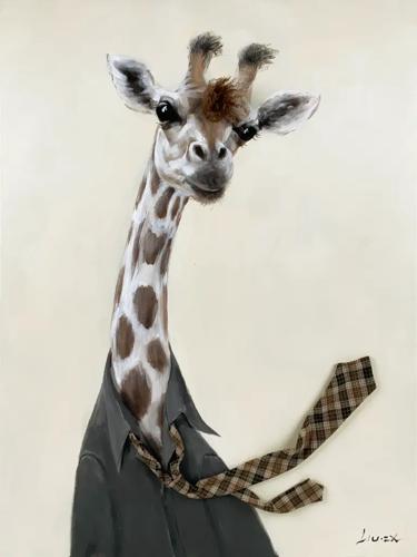Bad Hair Day Giraffe Canvas 750x1000mm