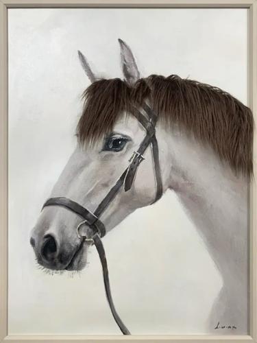 Bad Hair Day White Horse Canvas 750x1000mm