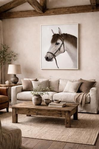 Bad Hair Day White Horse Canvas 750x1000mm
