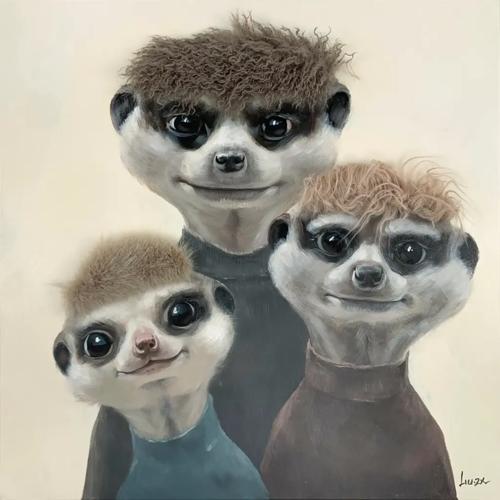 Bad Hair Day 3 Meerkat Canvas 800x800mm