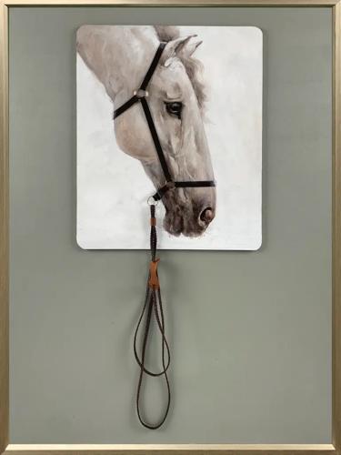 White Horse with Reins Canvas 900x1200mm