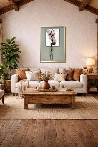 White Horse with Reins Canvas 900x1200mm