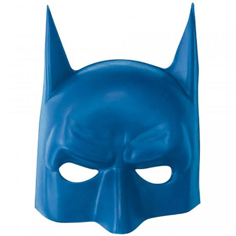 Batman fabric mask featuring vibrant colors, detailed design, and adjustable straps for cosplay and play.