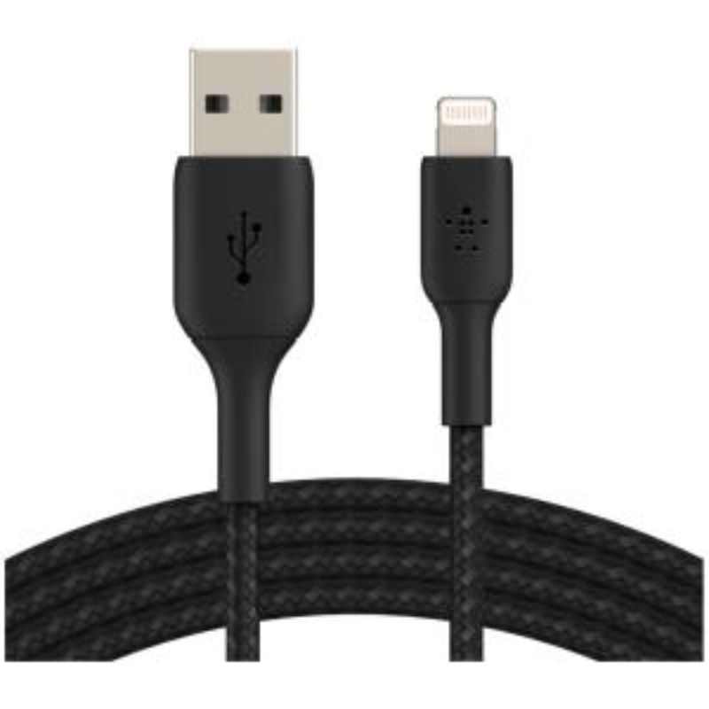 Belkin Lightning to USB Data Transfer Cable 15 cm - MFi Certified Braided Charger for iPhone/iPad