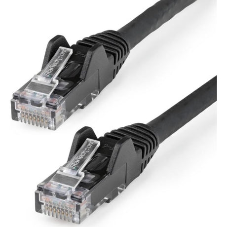 StarTech.com Cat.6 UTP Patch Cable - 5m black, 10Gbps, gold-plated, LSZH, ideal for high-performance networking connections.