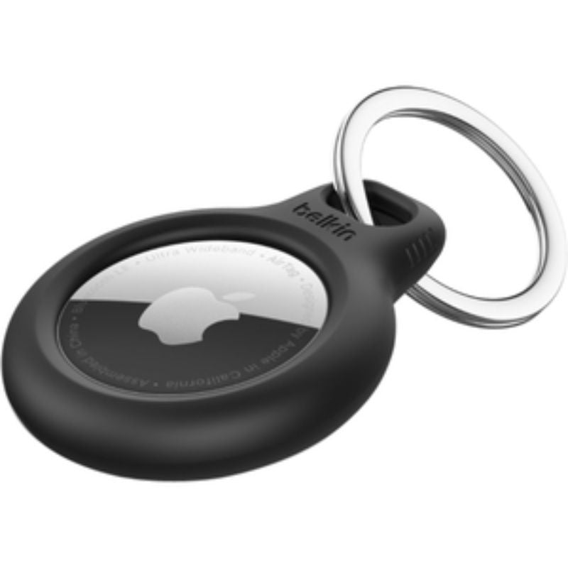 Belkin AirTag Secure Holder with Key Ring - Stylish Black Accessory for Tracking Essentials