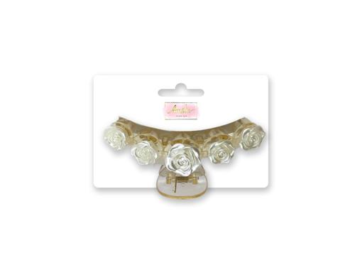 Amelia Crystal Flower Hair Claw 11cm - Pack of 12