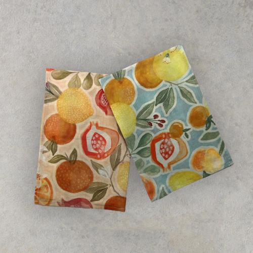 Baksana - Linen Tea Towel - Med - Orange
