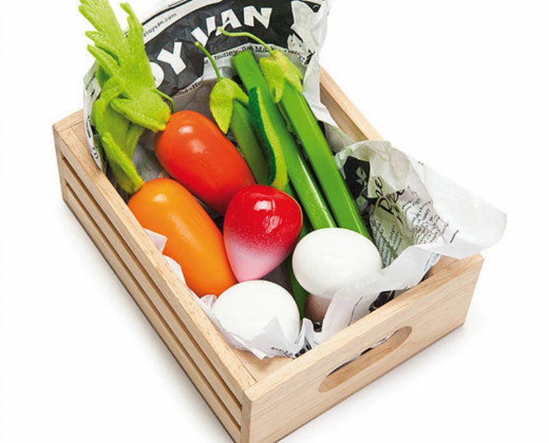 Wooden Harvest Vegetables Set