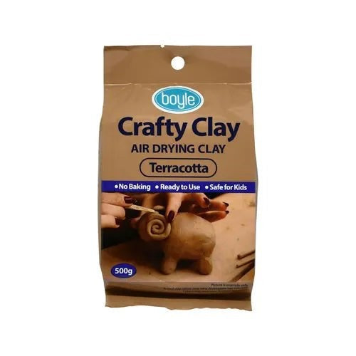 Boyle Crafty Clay Air Drying Clay 500g Terracotta