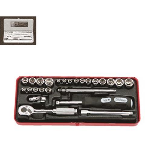 Koken 2201AM Socket Set 12pt 25pc 1/4"Dr 3/16-1/2" & 4-13mm