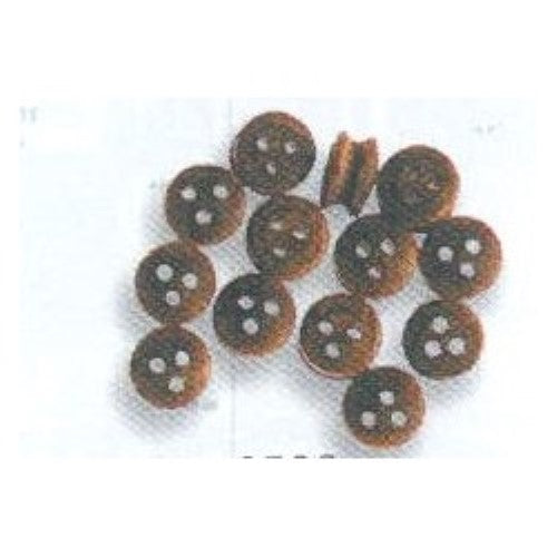 Pack of 18 wooden dead eye fittings, 5mm, essential for rigging and stability in model shipbuilding.