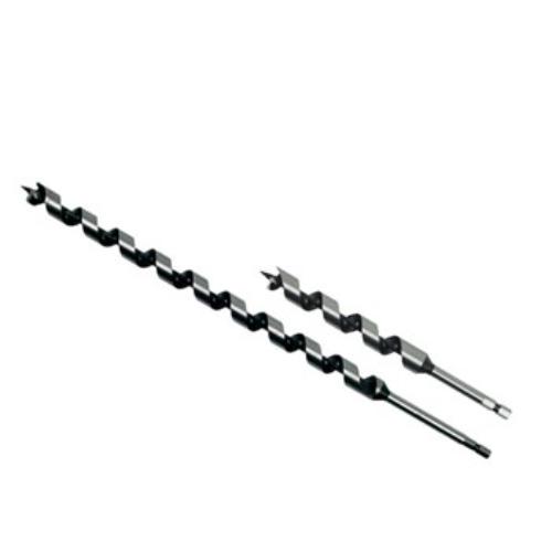 Rex-Plus Auger Bit 25mm x 235mm with hex shank, designed for efficient and clean wood drilling.