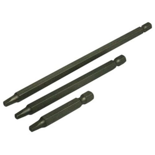 Rex-Plus #1 Robertson square screwdriver bits, 150mm long, durable S2 alloy steel, two-pack for tight spaces and precision work.